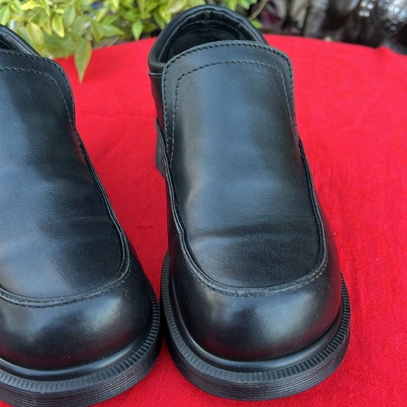 🏴󠁧󠁢󠁥󠁮󠁧󠁿 Vintage Dr. Martens MIE MONO BLACK Chunky Block Heel Loafers UK 5 - Picture 16 of 17